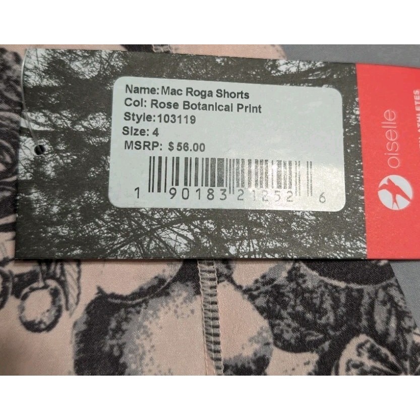 Oiselle Mac Roga Shorts Women's Size 4 Rose Botanical Print Running Shorts Built — image 3 of 8